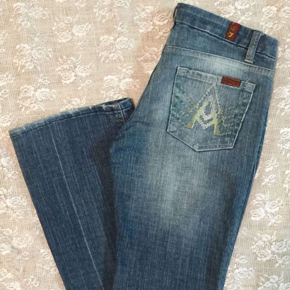 7FAMK Green Crystal A Pocket Jeans 27 28